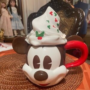 New Disney Mickey Christmas Mug with whipped cream top 🎄🎄🎄
